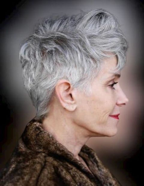 Grey short haircuts for older women in 2021-2022