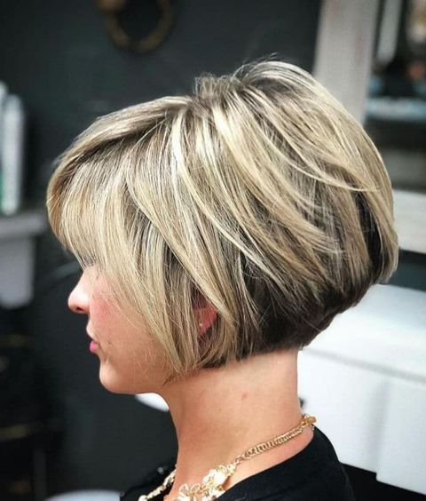 Balayage color layered bob