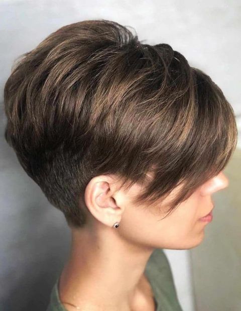 Undercut short bob cut for long face