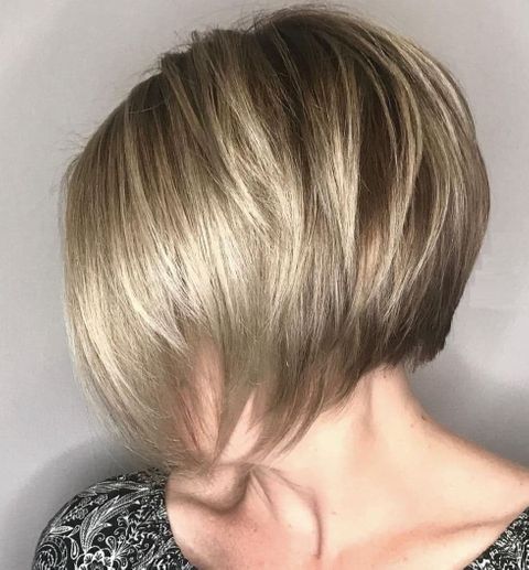 Angled short layered bob