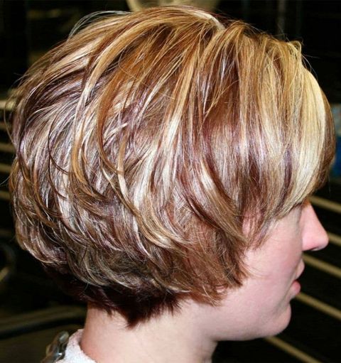 Highlight short bob with layers