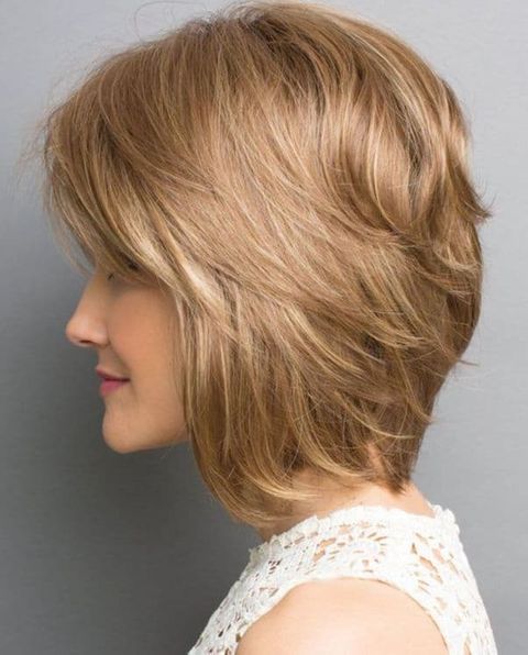 Layered bob haircut for fine hair