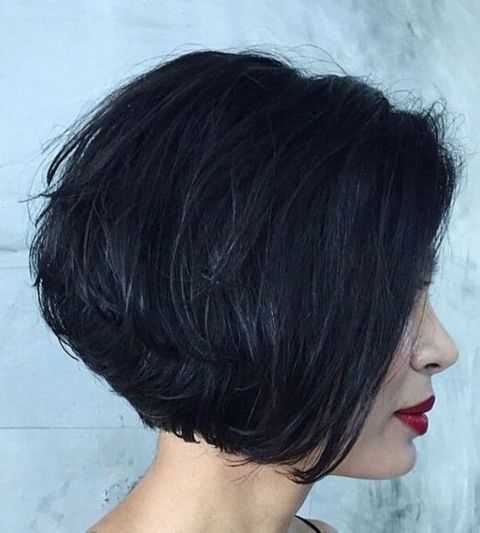 Layered short haircut for thin hair