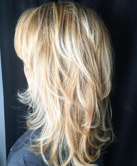 Blonde long hair with layers