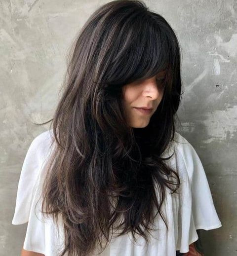 Long hair with bangs