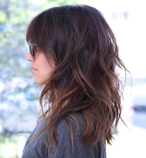 Ombre mid-length hair with bangs