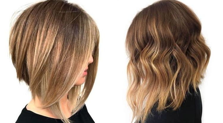 Brown balayage long bob haircut 2020