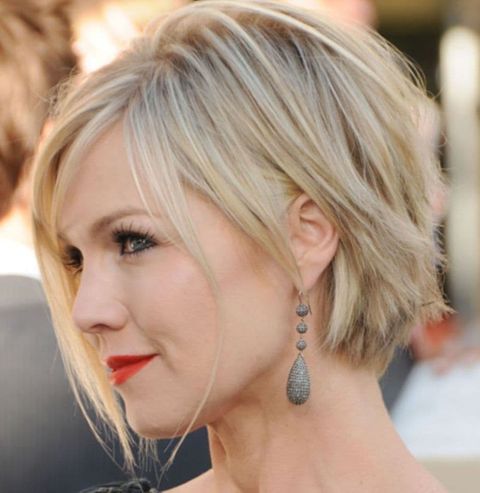 Blonde color short hair