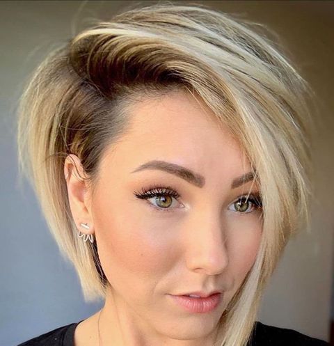 Blonde balayage short bob