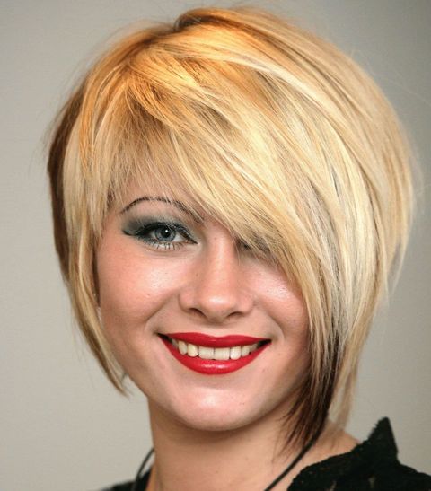 Layered ombre short bob for oval face