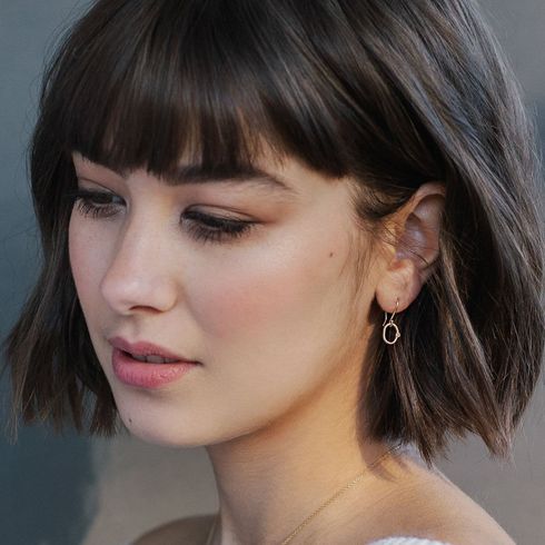 Blunt bob cut with bangs