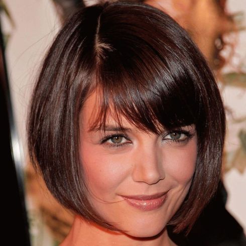 Side parted short fine hair with bangs