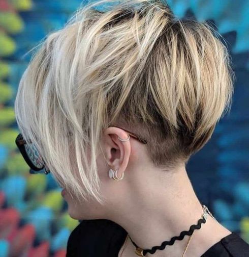 Balayage long pixie hair with bangs