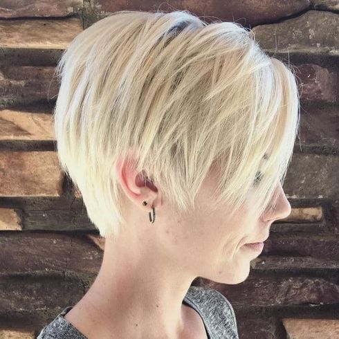 Blonde long pixie