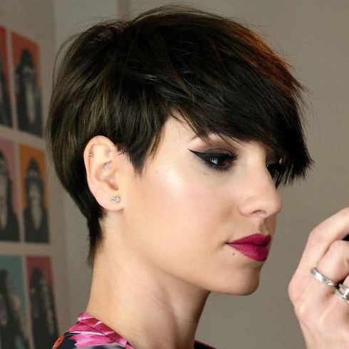 Fine hair long pixie cut