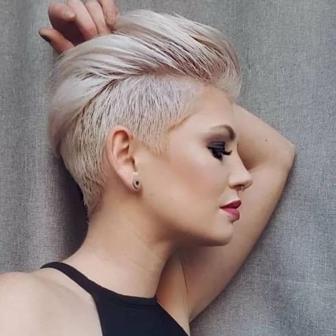 Short haircut with undercut style