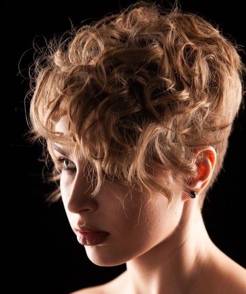 Undercut curly pixie cut