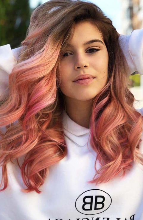 brown pink ombre