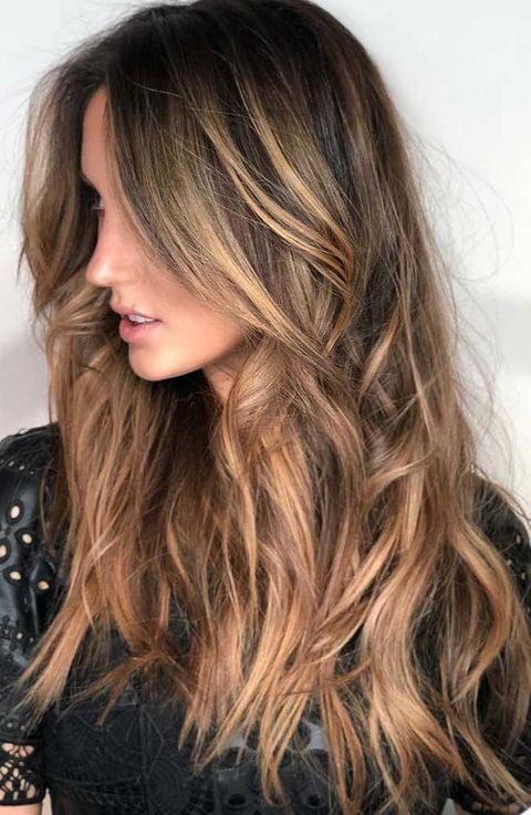 brunette caramel blonde highlights