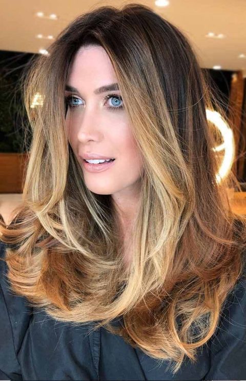 dark brown blonde balayage