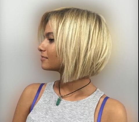 Blonde color short bob