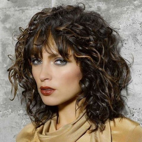 Balayage shoulder length curly hair 2021-2022