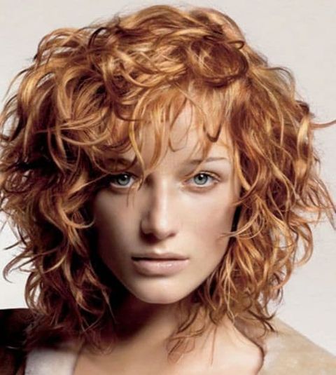 Light brown color curly bob cut 2021-2022