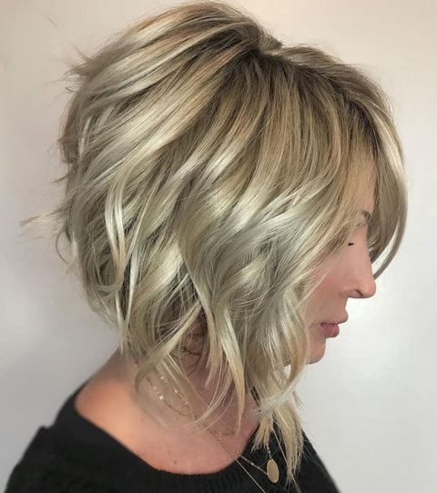 Highlight layered bob haircut