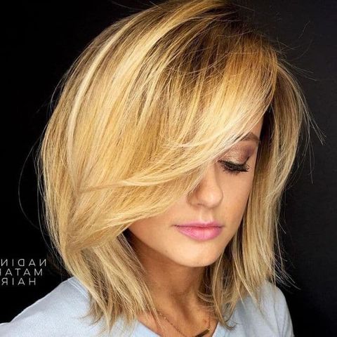 Ombre layered long bob