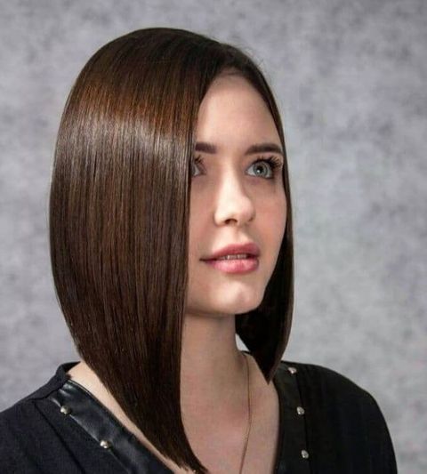 Angled long bob