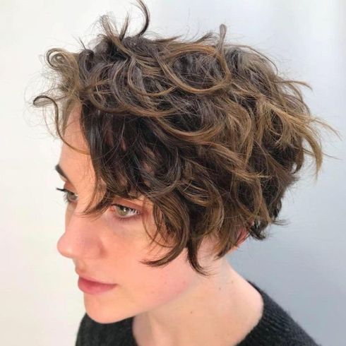 Brown balayage short hair