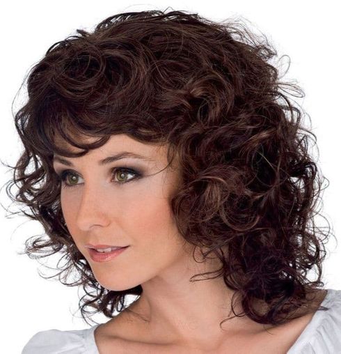Shoulder length curly hair