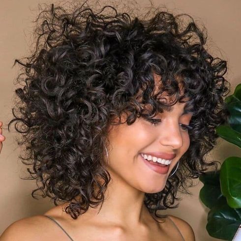 Textured curly short hair