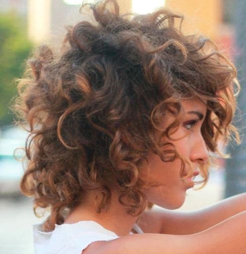Thin hair curly brown balayage