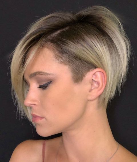 Balayage short bob undercut hair 2020 - 2021