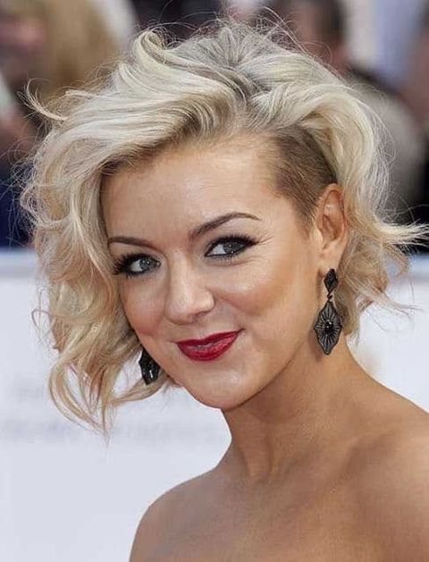 Wavy blonde undercut short bob hairstyle 2020