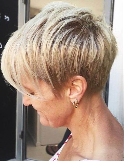 Pixie cut with long bangs for women over 60 in 2020