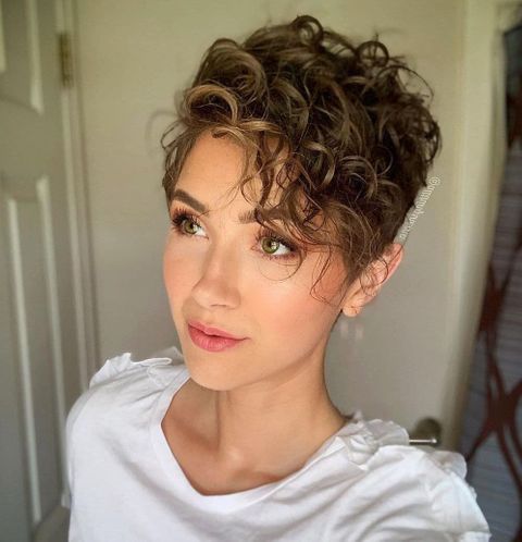 Balayage pixie cut for curly hair 2020