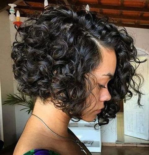 Curly short bob for black women in 2020