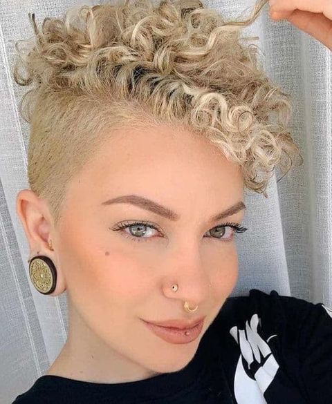 Undercut curly short pixie haircut 2020 - 2021