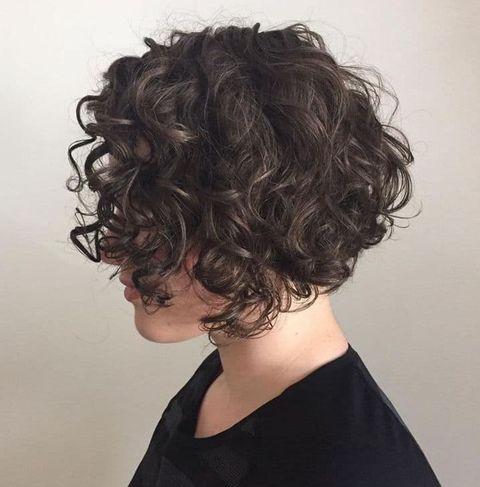 Angled pixie curly hair 2021-2022