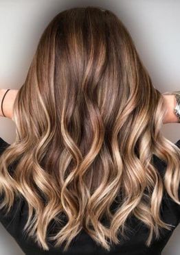 Brown balayage hair color ideas for asymmetrical medium length hair 