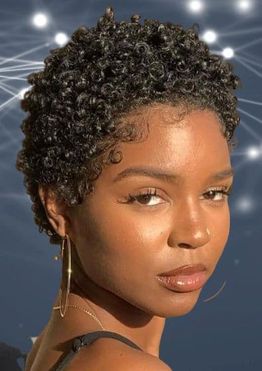 Short natural curly hairstyles for black women with oval face