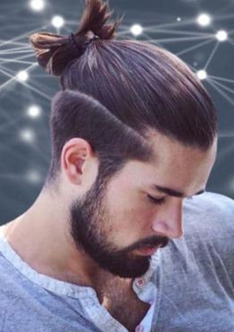 Side undercut high ponytail hairstyles for men