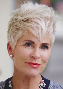 Spiky short pixie haircut for older women over 60