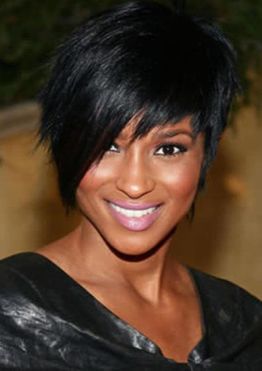 black hairstyles with bangs